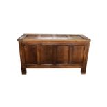 Early 18th Century Period Oak Coffer, A Well Proportioned Oak Coffer Having a 4 Panelled Top and