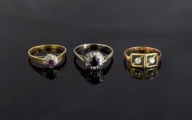 Three 9ct Gold Diamond Dress Rings