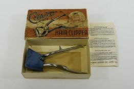 Vintage Hair Clippers Boxed metal clippers by Browns Clipper Co LTD. Model name 'The Chard, No. 60B.