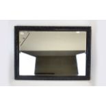 An Edwardian Framed Mirror 28 x 39 Inches, Painted Matt Black with a Contemporary Look.