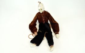 Antique Handmade String Puppet Abstract expressionist style early 20th century string puppet,