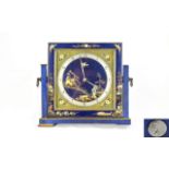 English Nice Quality Chinoiserie - Painted and Enamel 8 Day Mantel Clock. c.1920. Silvered Chapter