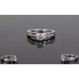 Top Quality 18ct White Gold Set Single Stone Modern Round Brilliant Cut Diamond Ring set with