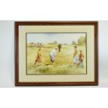 Golfing Interest Framed Print 'The Longchip' By Douglas E West Housed in contemporary wood frame,