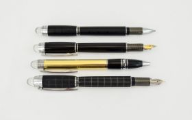 4 Mont Blanc Style with 14ct Gold Nibs. In Good Condition.