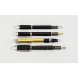 4 Mont Blanc Style with 14ct Gold Nibs. In Good Condition.