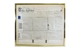 Mounted And Framed Legal Document Handwritten and dated London 24.7.59 relating to plans for