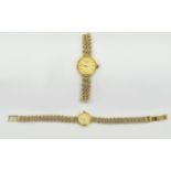 Ladies Rotary Quartz 9ct Gold Wrist Watch with Integral 9ct Gold Weave Bracelet. c.1990's. Fully