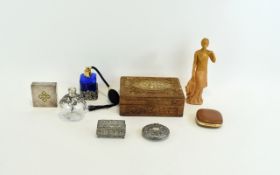 A Small Collection Of Perfume Bottles And Trinket Boxes Eight items in total to include,