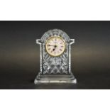 Waterford - Fine Hand Grafted Cut Crystal Desk / Mantel Lisamore Clock, with Original 1970's