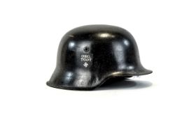 WW2 German Organization TODT single decal model 42 black steel helmet shell.