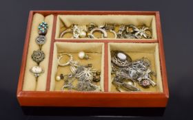 A Good Collection Of Vintage Costume And Silver Jewellery. Comprises Earrings, Stone Set Rings,