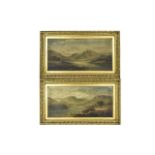 Tom Seymour 1844 - 1904 Pair of Oils on Canvas, Scottish Highland / Loch Scenes, Panoramic Views.