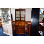 Aged Golden Oak Bureau Three drawer bureau with locking,