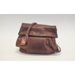 Vintage Radley Flapover Bag Claret leather bag with top flap fastening and plait detail straps.