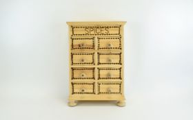 A Handmade Wooden Spices Cabinet with ( 8 ) Eight Drawers.