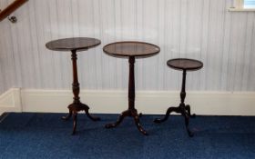 Three 19th/20thC Tripod Wine Tables Tallest 27 Inches