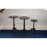 Three 19th/20thC Tripod Wine Tables Tallest 27 Inches