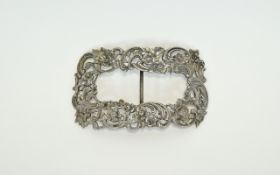 Large White Metal Cast Buckle, Of Floral Design, Engraved To Back 1 June 1911