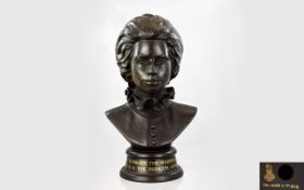 Royal Doulton Ltd and Numbered Edition Black Basalt Bust of Princess Anne. Made to Celebrate The