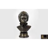 Royal Doulton Ltd and Numbered Edition Black Basalt Bust of Princess Anne. Made to Celebrate The