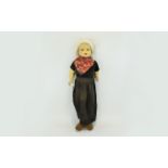 Antique French Bisque Head Walking Doll Rare doll with bisque head and arms, wood body and legs.