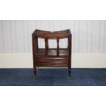 Mahogany Four Sectional Canterbury Above Two Frieze Drawers,