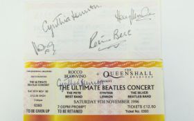 The Beatles Related Autographs on Tickets ( 1996 ) Signed by Pete Best, Cynthia Lennon.