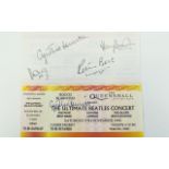 The Beatles Related Autographs on Tickets ( 1996 ) Signed by Pete Best, Cynthia Lennon.