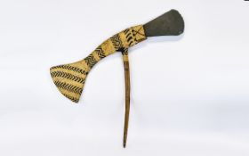 Display Purpose Only, African Basket Weave Work Axe/Adze,