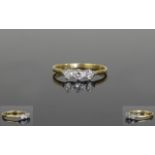 18ct Gold Three Stone Diamond Ring, Round Brilliant Cut Diamonds, Claw Set.