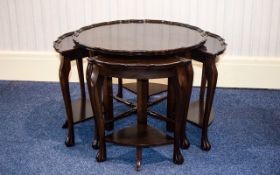 Mahogany - Quality Circular Nest of Five ( 5 ) Tables with Under tiers on Cabriole Legs, Claw Feet,