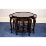 Mahogany - Quality Circular Nest of Five ( 5 ) Tables with Under tiers on Cabriole Legs, Claw Feet,