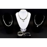 A Collection Of Bead Crystal And Silver Tone Costume Jewellery Housed in original gift box, six
