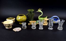 Mixed Box Of Pottery & Glass to Include Sylvac,