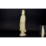 Antique Alabastor Bodhisattva Figurine - Please See Photo. Nice Overall Condition. The Figure Stands