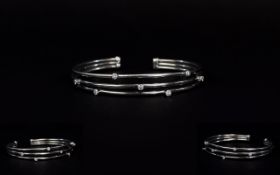 18ct White Gold 3 Strand Bangle Set with