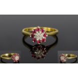 18ct Gold Ruby and Diamond Set Ladies Dr
