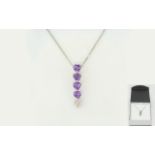 Ladies 9ct White Gold and Amethyst and D