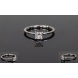 Platinum Diamond Solitaire Ring, Set Wit