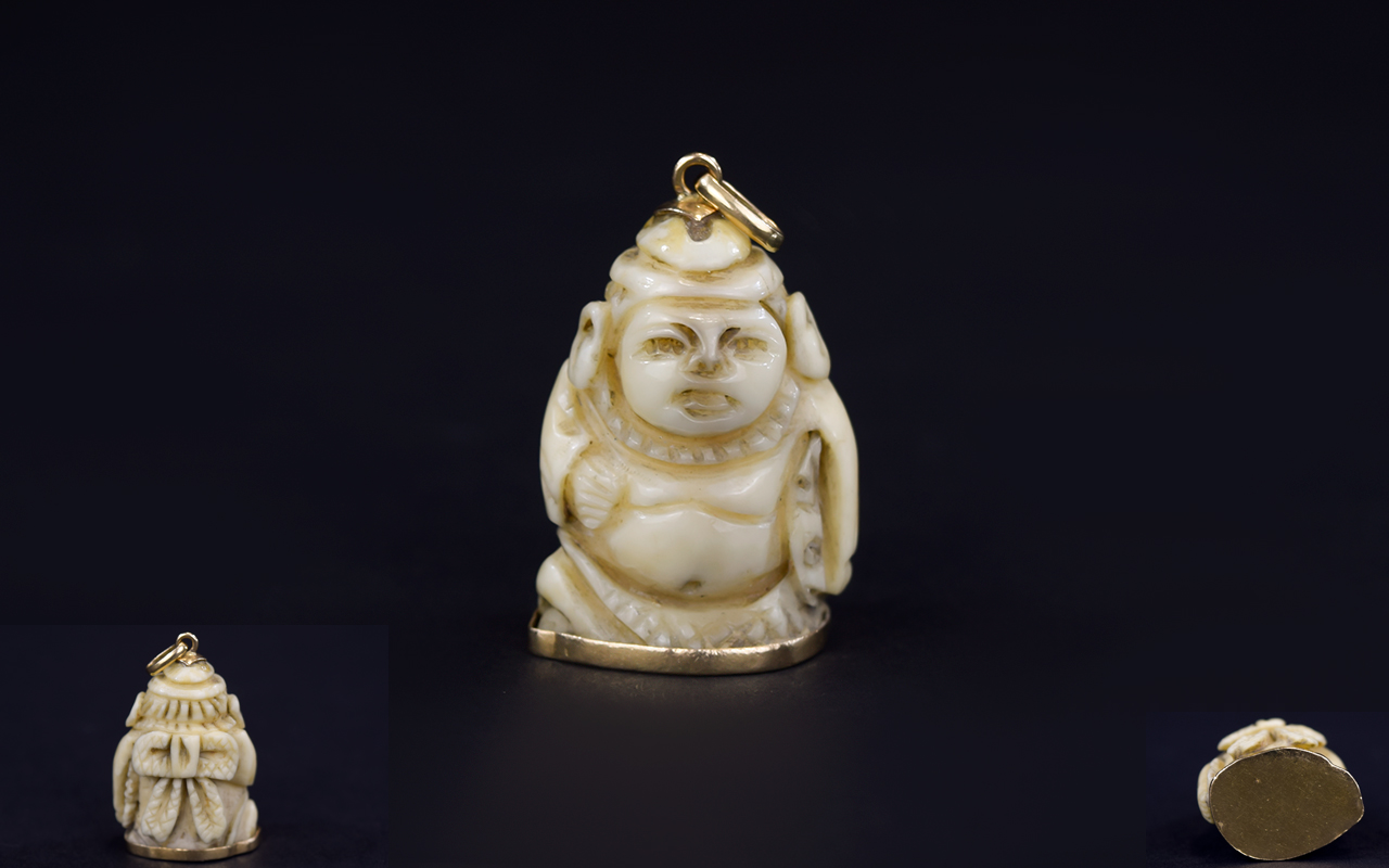 Antique Period - Well Carved Ivory Buddh