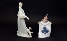 A Lladro Figure of a Young Girl Carrying