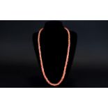 Antique - Pink Coral Necklace. 22 Inches