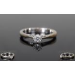 18ct Gold Diamond Solitaire Ring, Set Wi