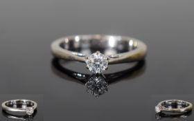 18ct Gold Diamond Solitaire Ring, Set Wi