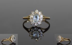 9ct Gold Dress Ring, Set With A Central