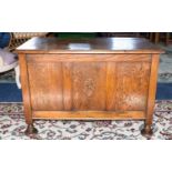 Dark Oak Sideboard Aged two door sideboard in rustic style with two drawers and double door