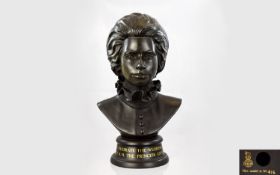 Royal Doulton Ltd and Numbered Edition Black Basalt Bust of Princess Anne. Made to Celebrate The