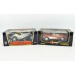 Two Collectable Burago Cars.One Silver Mercedes-Benz 500K Roadster (1936) Scale 1/20. One Auburn and