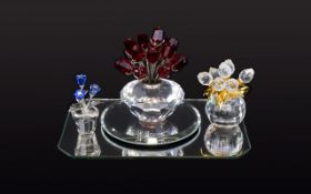 Swarovski Crystal Memories 'Secrets' Tulip Vase, 'Magic of Crystal Vase of Roses, Jubilee edition